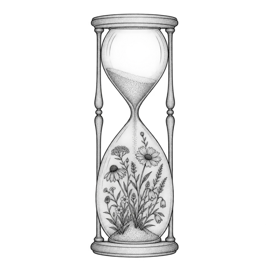 Hourglass tattoo design generated with AI Tattoo Lab
