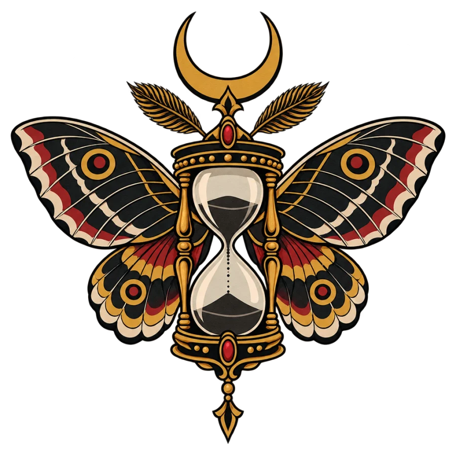 Hourglass tattoo design generated with AI Tattoo Lab
