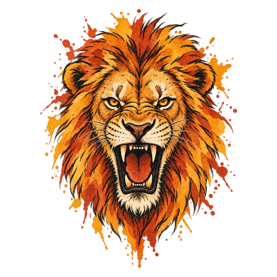 Lion tattoo design generated with AI Tattoo Lab