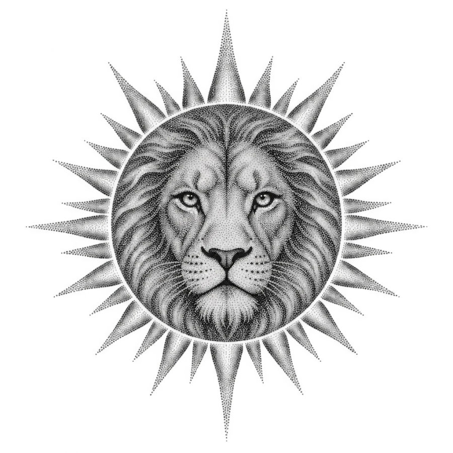 Lion tattoo design generated with AI Tattoo Lab
