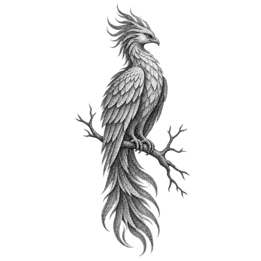 Phoenix tattoo design generated with AI Tattoo Lab