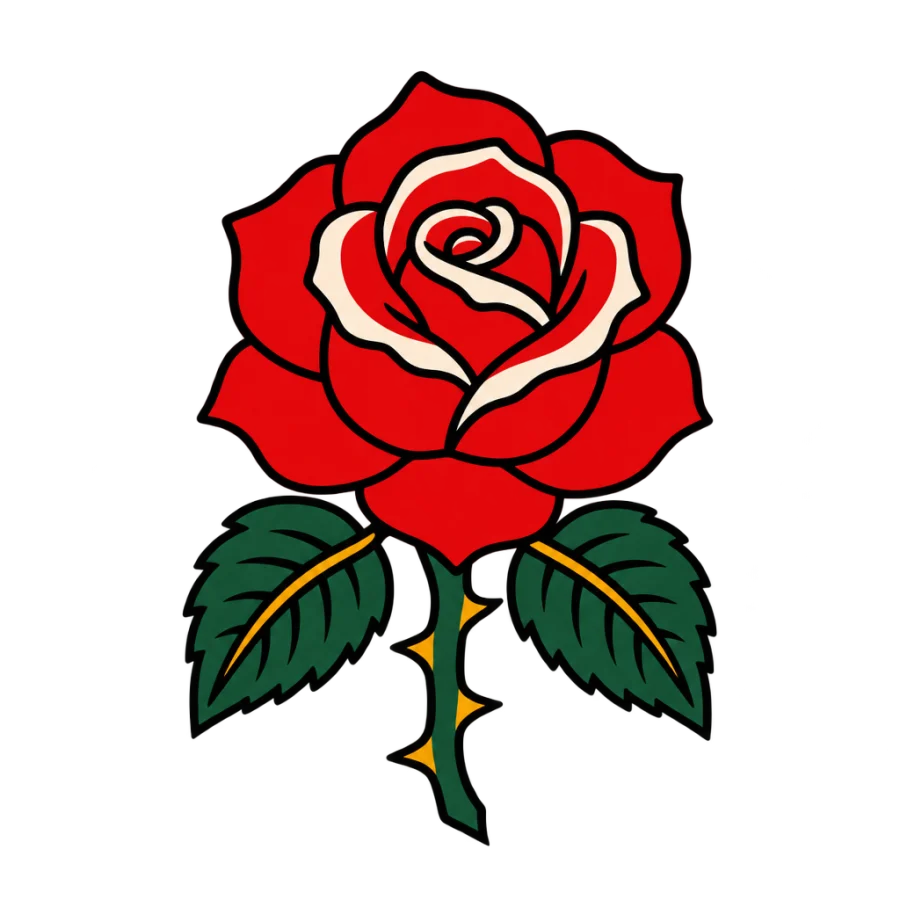 Rose tattoo design generated with AI Tattoo Lab