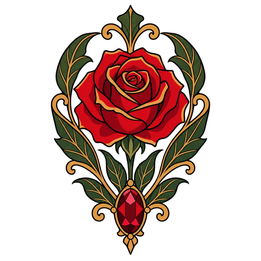 Rose tattoo design generated with AI Tattoo Lab