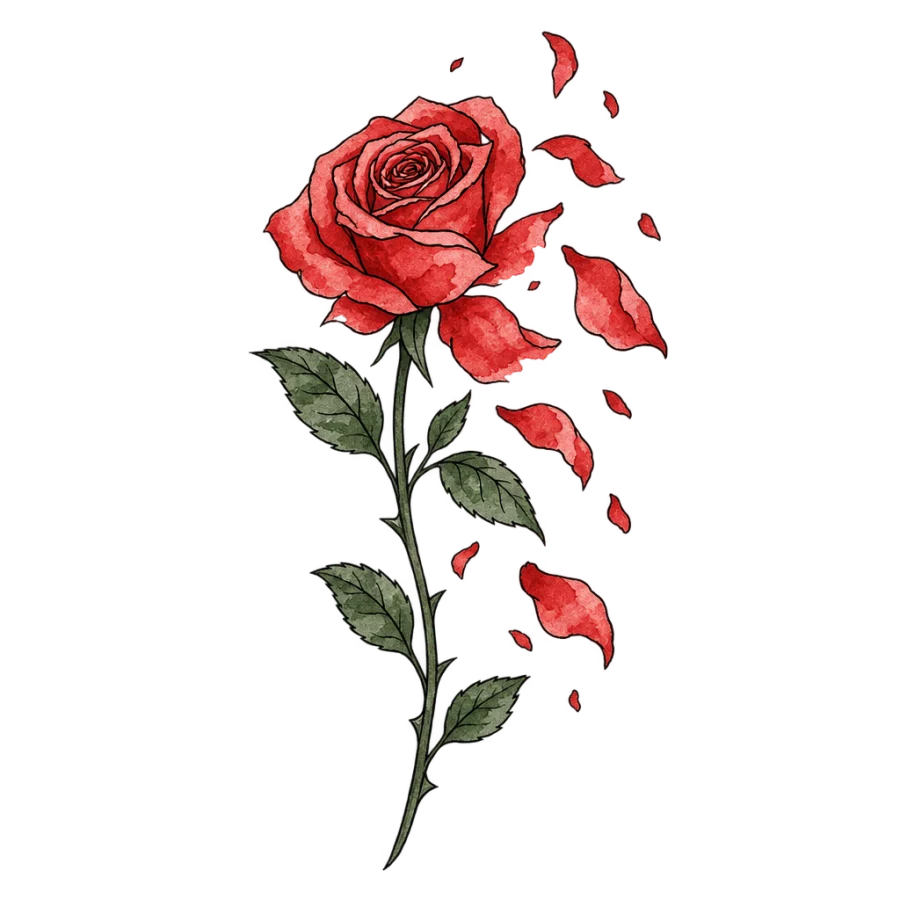 Rose tattoo design generated with AI Tattoo Lab