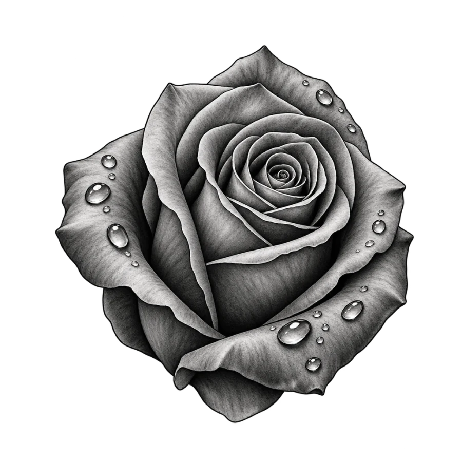 Rose tattoo design generated with AI Tattoo Lab