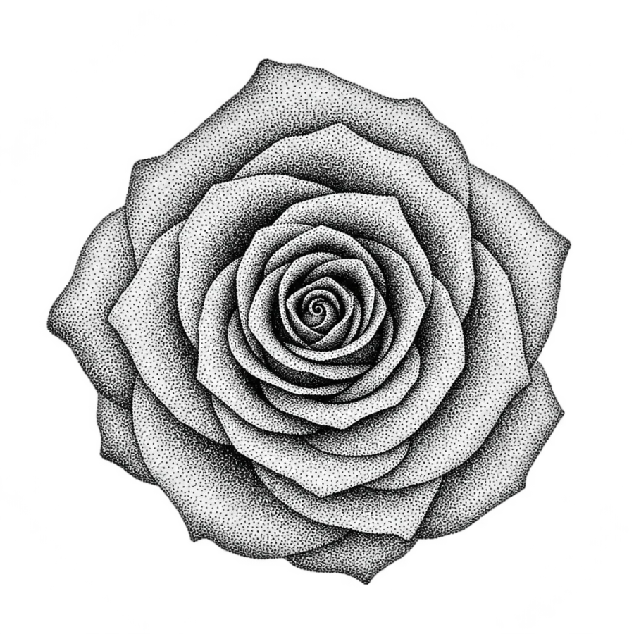 Rose tattoo design generated with AI Tattoo Lab