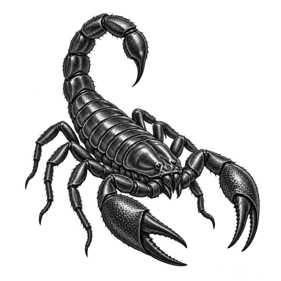 Scorpion tattoo design generated with AI Tattoo Lab