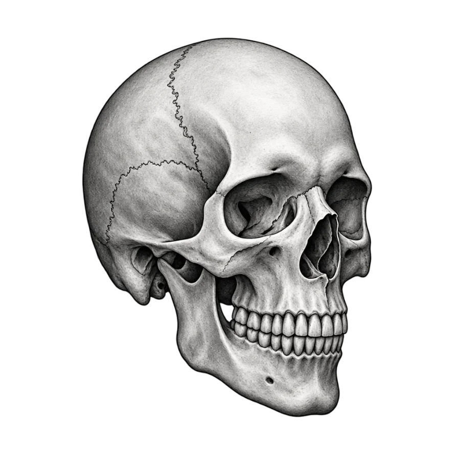 Skull tattoo design generated with AI Tattoo Lab