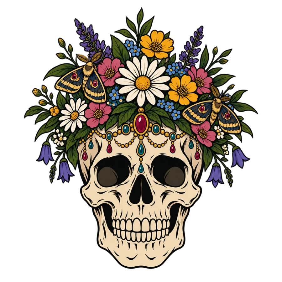 Skull tattoo design generated with AI Tattoo Lab