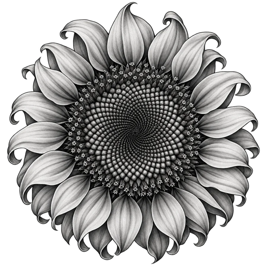 Sunflower tattoo design generated with AI Tattoo Lab