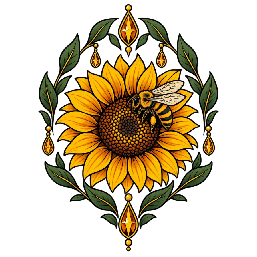 Sunflower tattoo design generated with AI Tattoo Lab