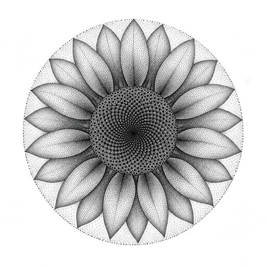 Sunflower tattoo design generated with AI Tattoo Lab