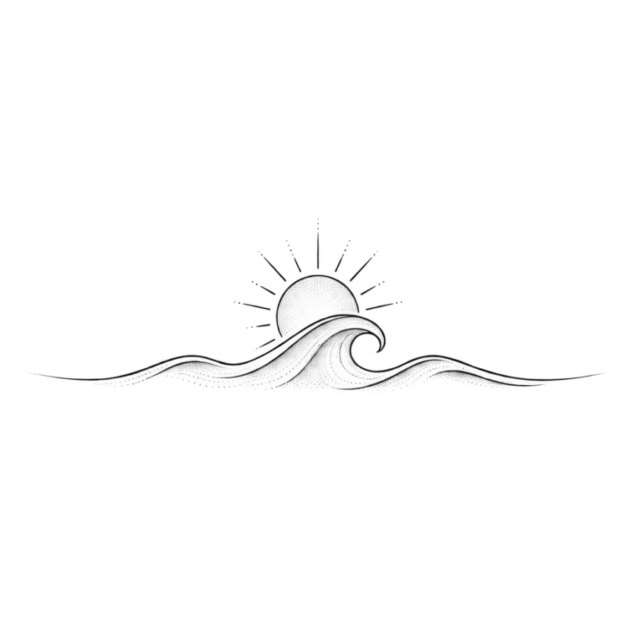 Wave tattoo design generated with AI Tattoo Lab
