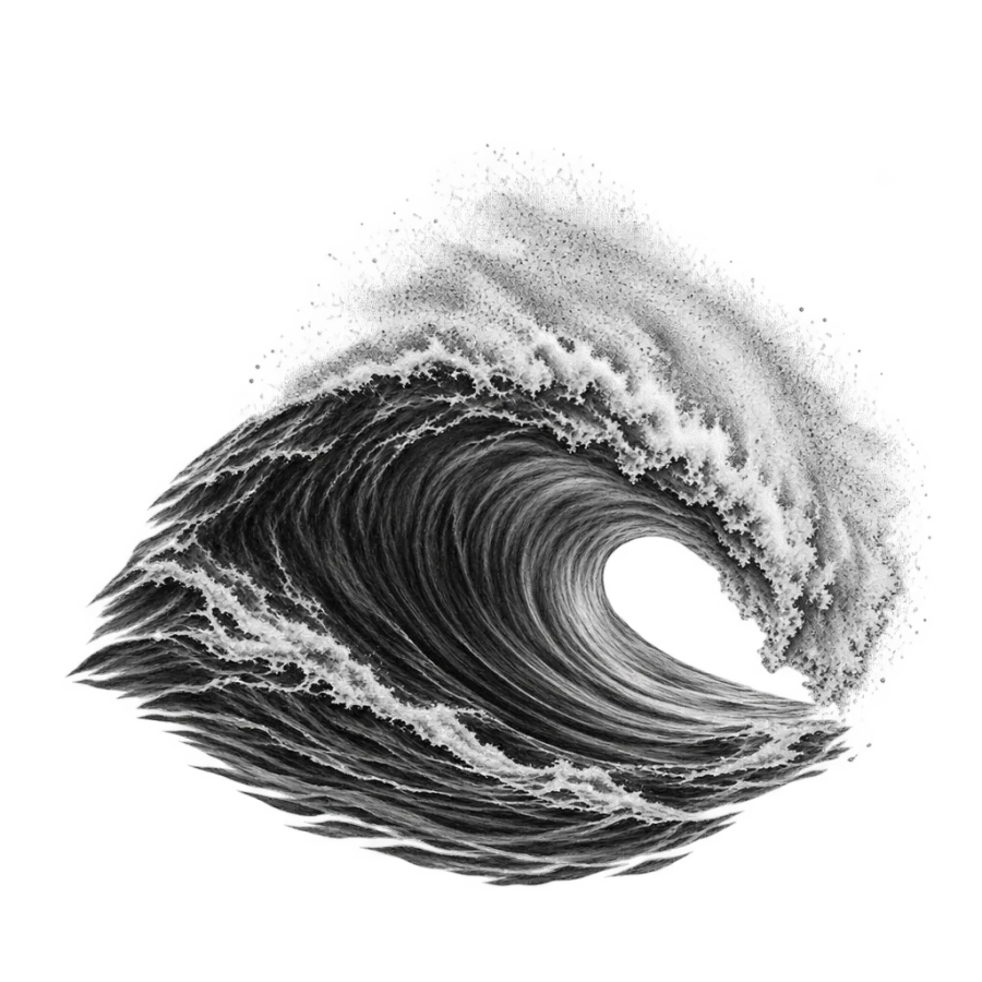 Wave tattoo design generated with AI Tattoo Lab