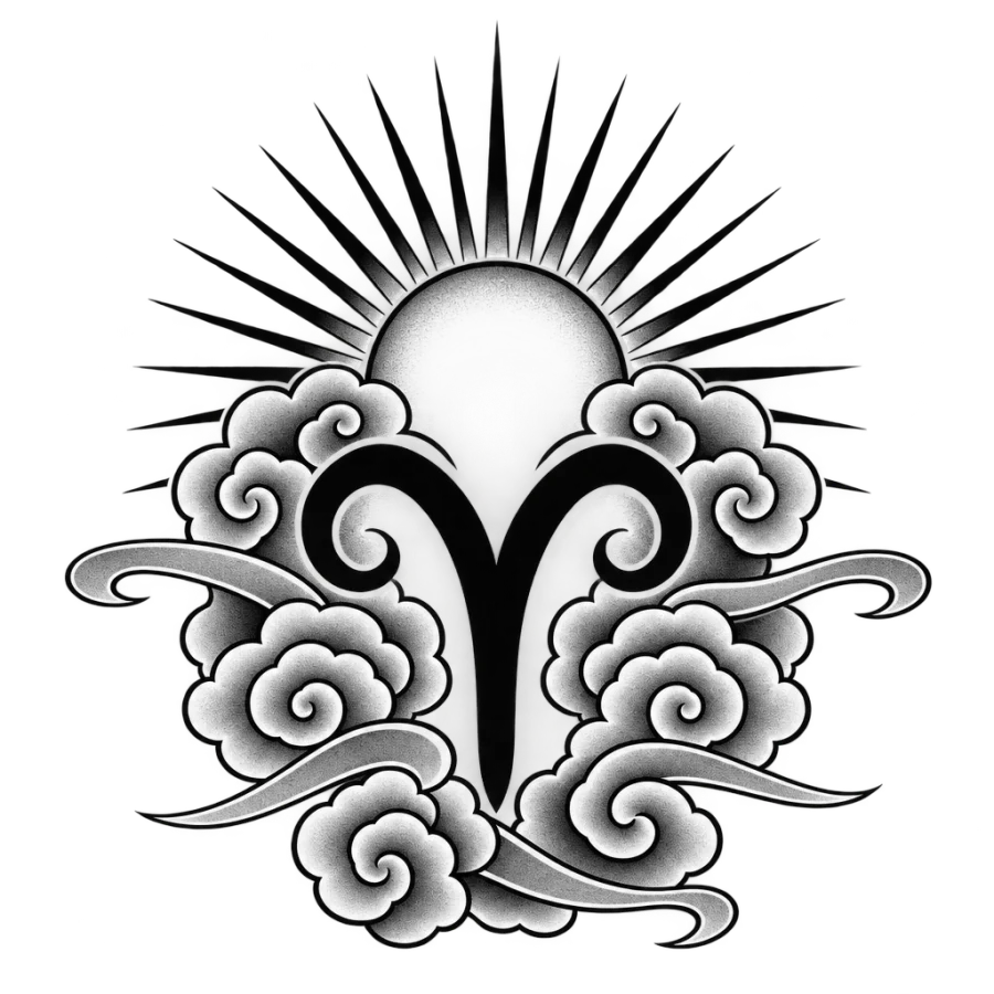 Aries tattoo design generated with AI Tattoo Lab