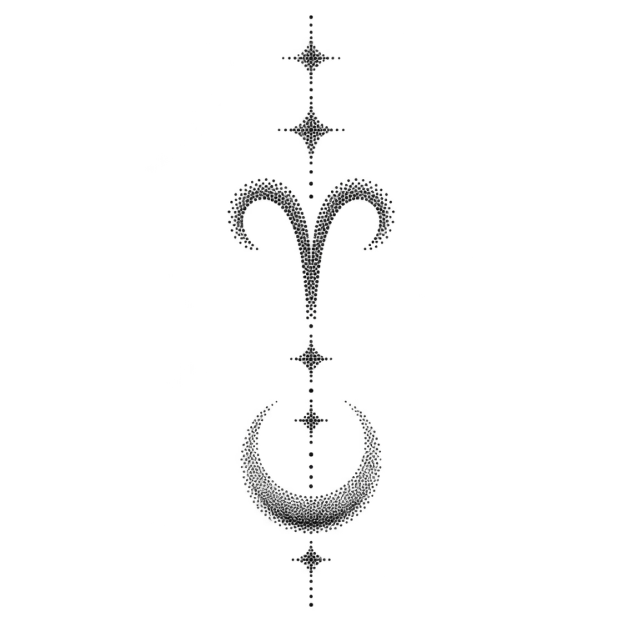 Aries tattoo design generated with AI Tattoo Lab