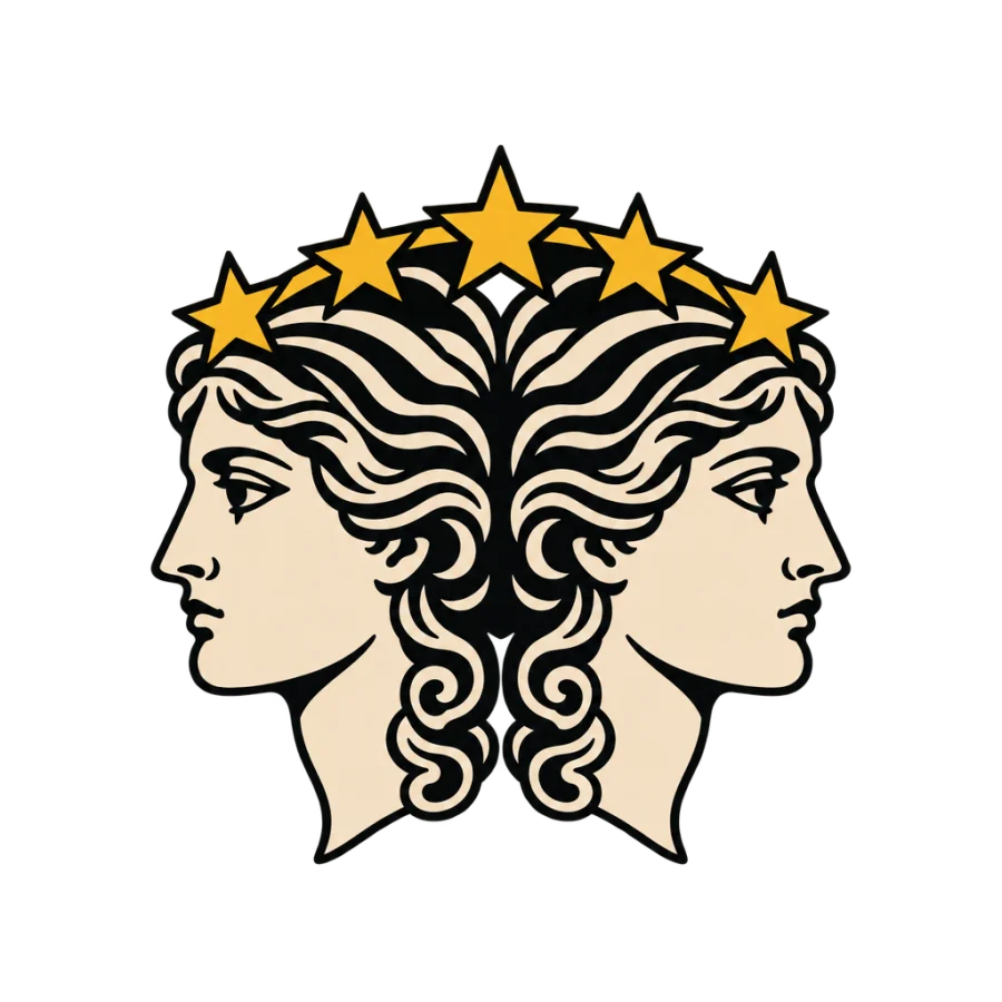 Gemini tattoo design generated with AI Tattoo Lab