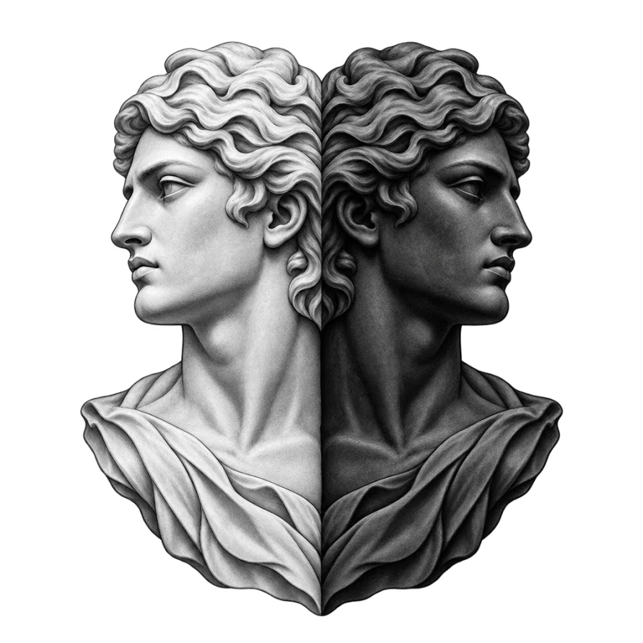 Gemini tattoo design generated with AI Tattoo Lab