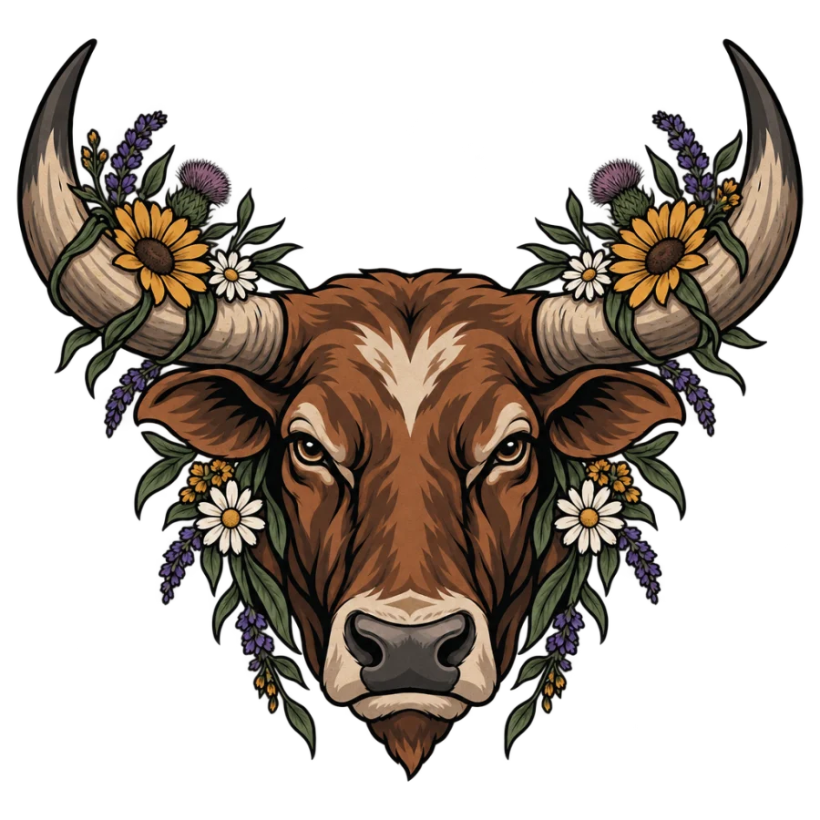 Taurus tattoo design generated with AI Tattoo Lab