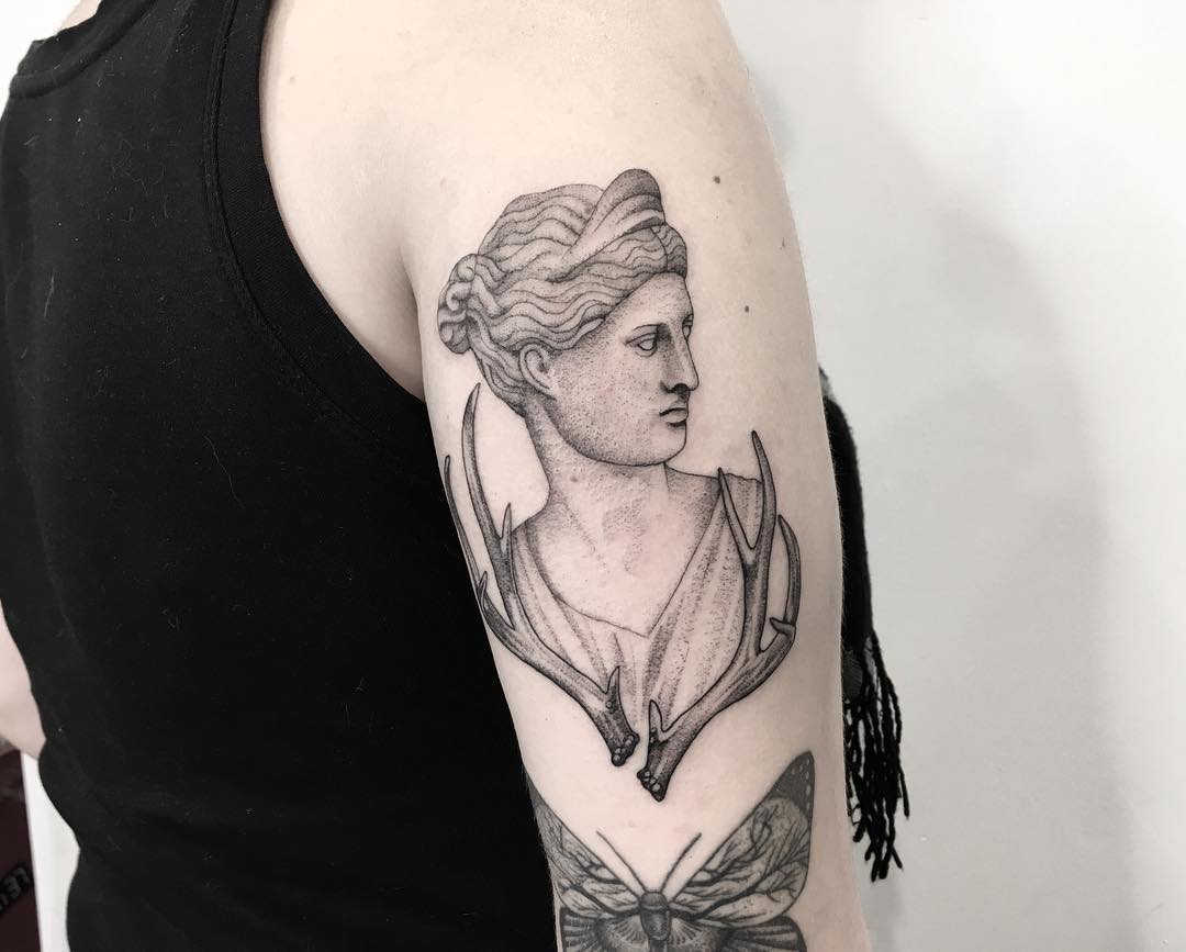 Artemis is always a stunning tattoo to get.